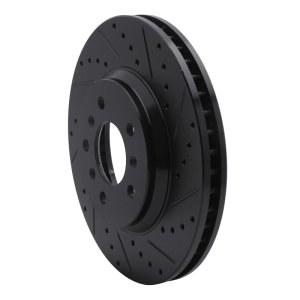 Buick Lucerne Brake Rotor (1) - Front Right - R1 Concepts - Drilled & Slotted - Black - `06-`16